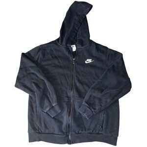 Kids Nike Black Zip Up Hoodie Long Sleeve Athletic Casual Size XL